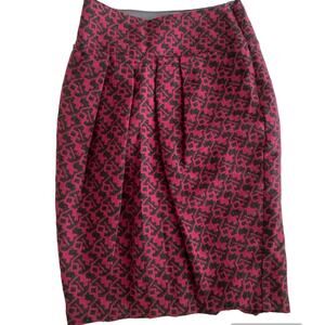 Anthropologie Eva Franco Pink Gray Wool Blend Skirt Zip Lined Womens Size 0